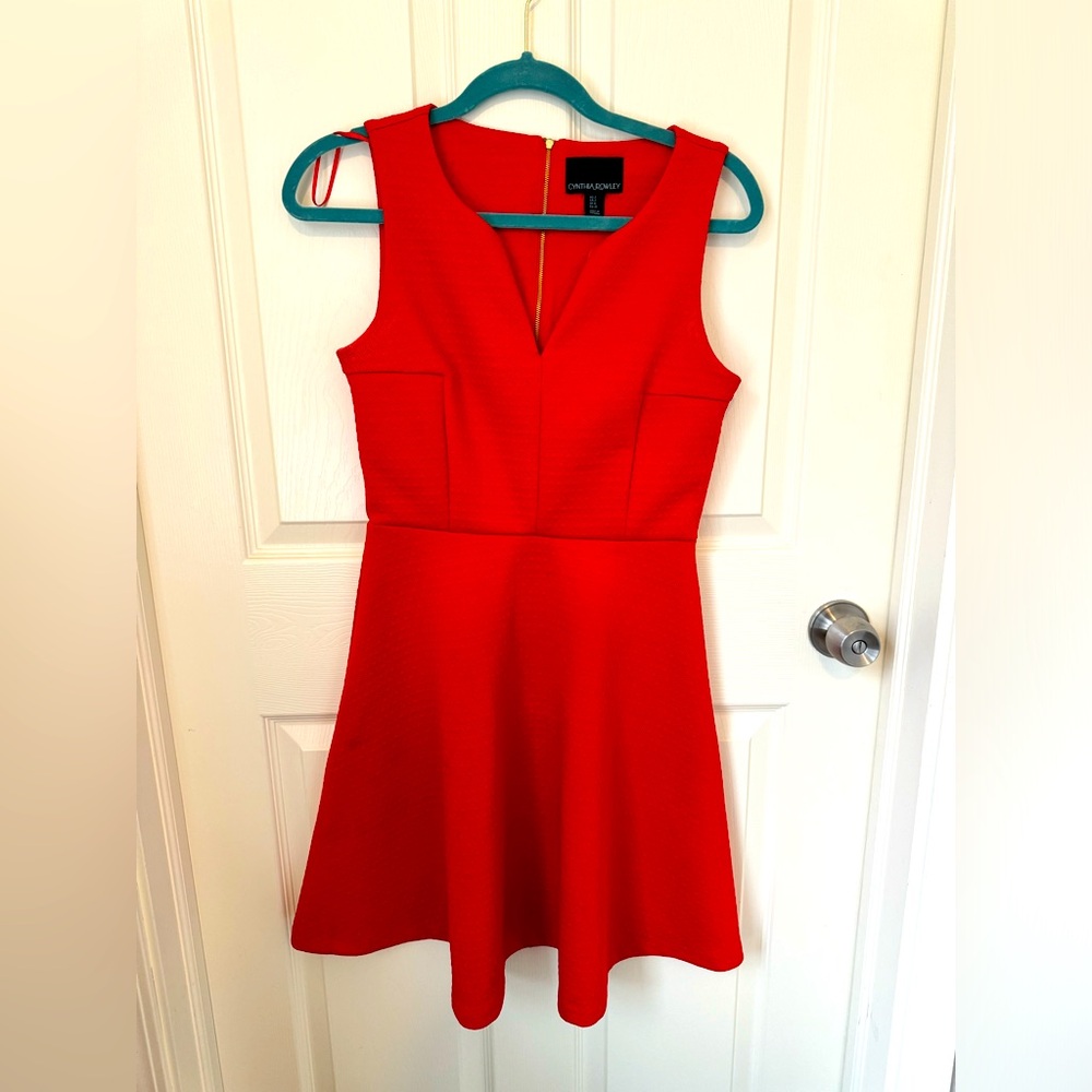 Cynthia Rowley fit and flare red dress. Perfect for Memorial Day or the 4th!